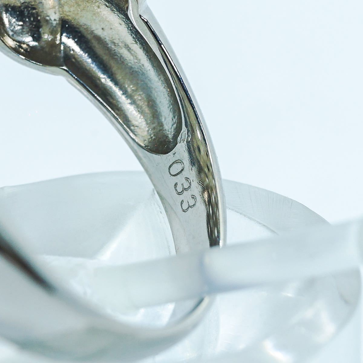 ☆1円スタ メンズ ICEDOUTダイヤリング 【D0.33ct】PT850 6.9g ♯17 