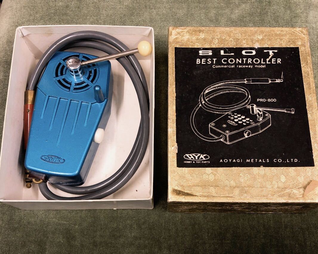美品◆青柳 AOYAGI AYK アオヤギ スロットカー コントローラー ビンテージ 青柳金属 外箱付属 昭和レトロ 