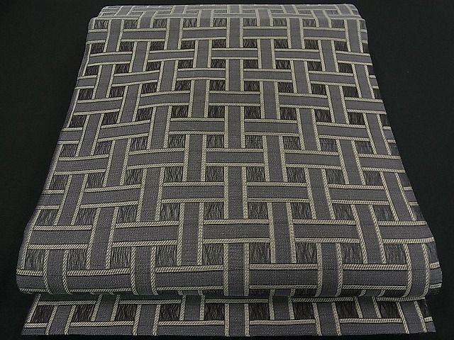 平和屋着物■スリーシーズン　春夏秋　両面　六通柄袋帯　網目文　逸品　vp6578