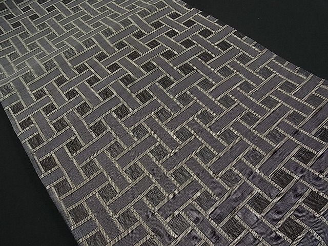 平和屋着物■スリーシーズン　春夏秋　両面　六通柄袋帯　網目文　逸品　vp6578