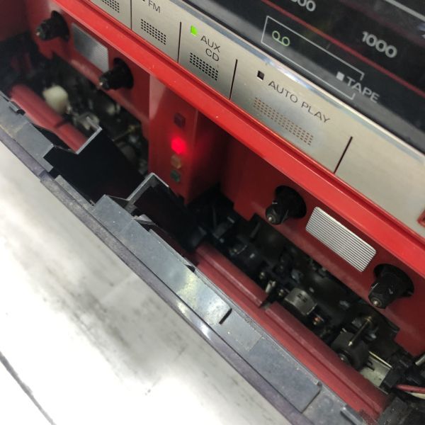 Sony CDP-33 赤色 コンポセット Sanyo W07　昭和レトロ Yahoo!オークション sanyo サンヨー ミニコンポ DC-W07 赤色 昭和