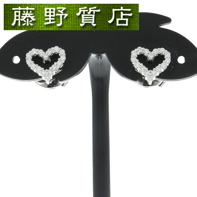 （新品仕上げ済）ティファニー TIFFANY センチメンタル ハート ダイヤ ピアス エクストラミニ PT950 × ダイヤ イヤリング 8511