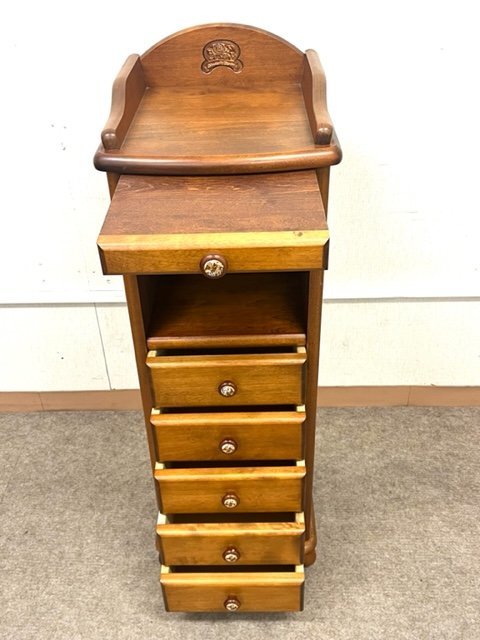 カントリー調 レトロ 引出し収納 電話台 FAX台 WHITE LIV シリーズ幅