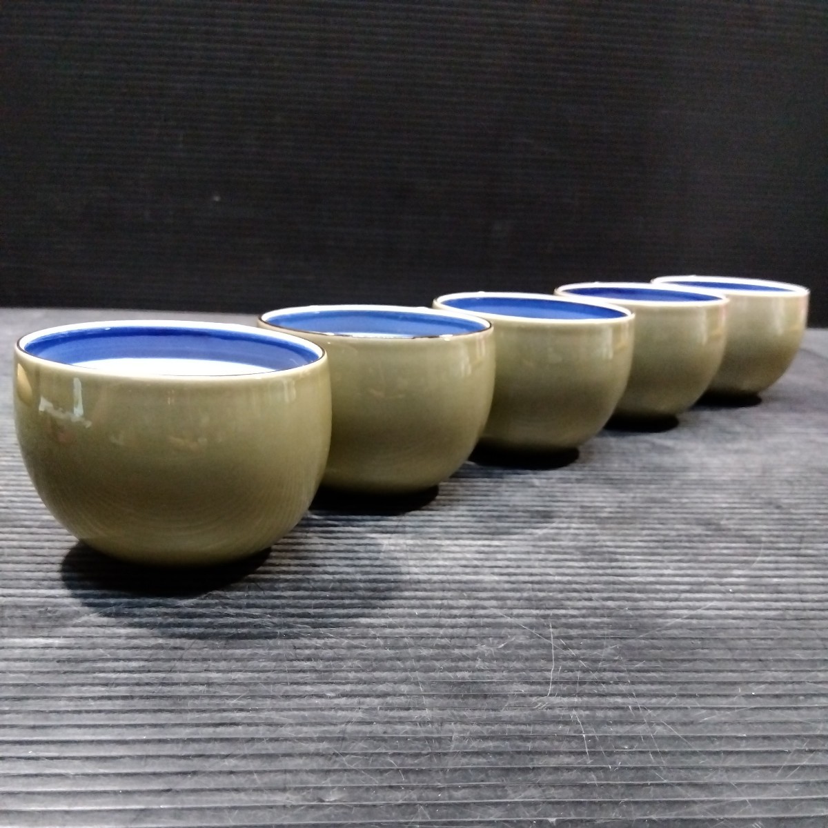 深川製磁 百年庵 茶灰釉 湯呑 五客 煎茶道具 【公式通販】