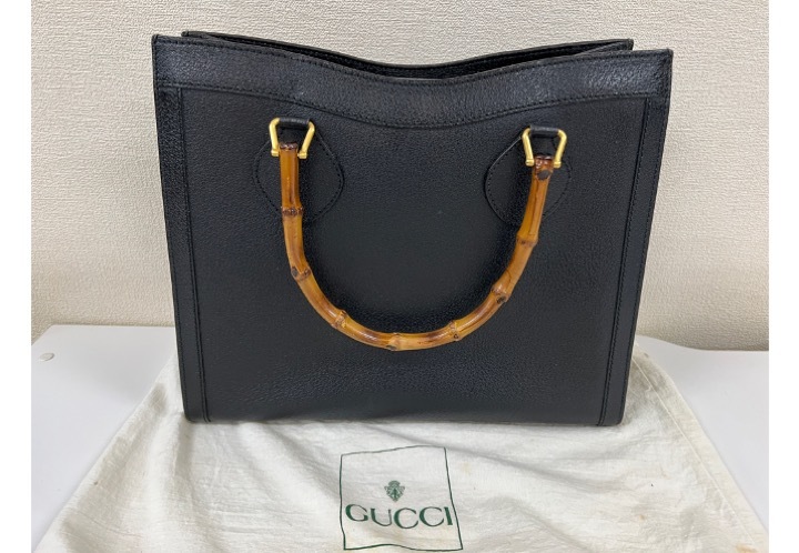 １円スタート　GUCCI　グッチ　バンブー　002・2853・0260　レザー　ハンドバッグ　難あり