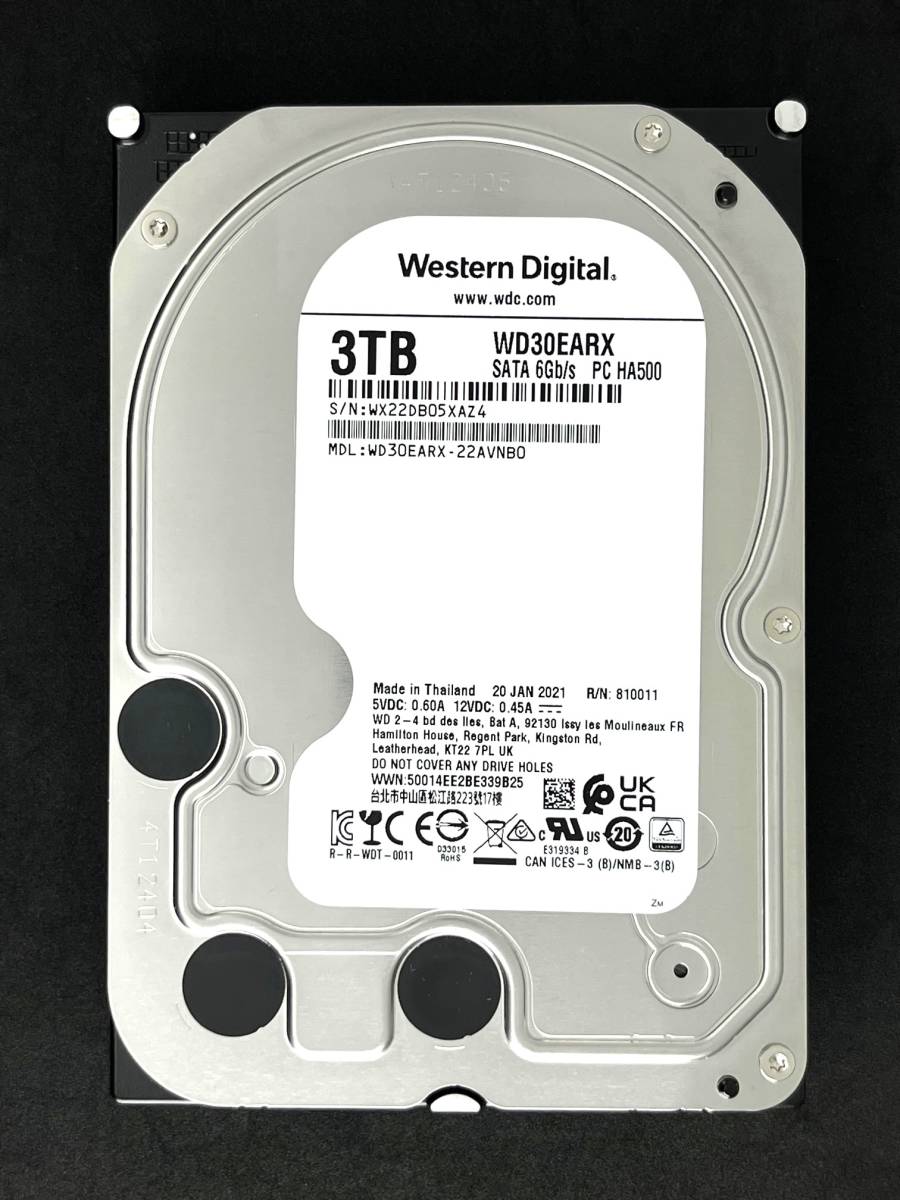 送料無料】☆ 3TB ☆ Western Digital / WD30EARX 【使用時間：9108h