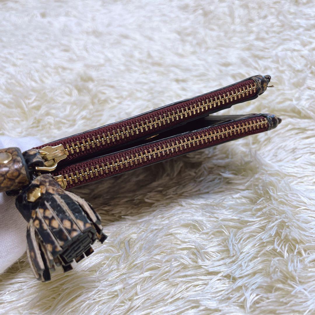 未使用級希少 完売品 アニヤハインドマーチ 折財布 パイソン柄 蛇