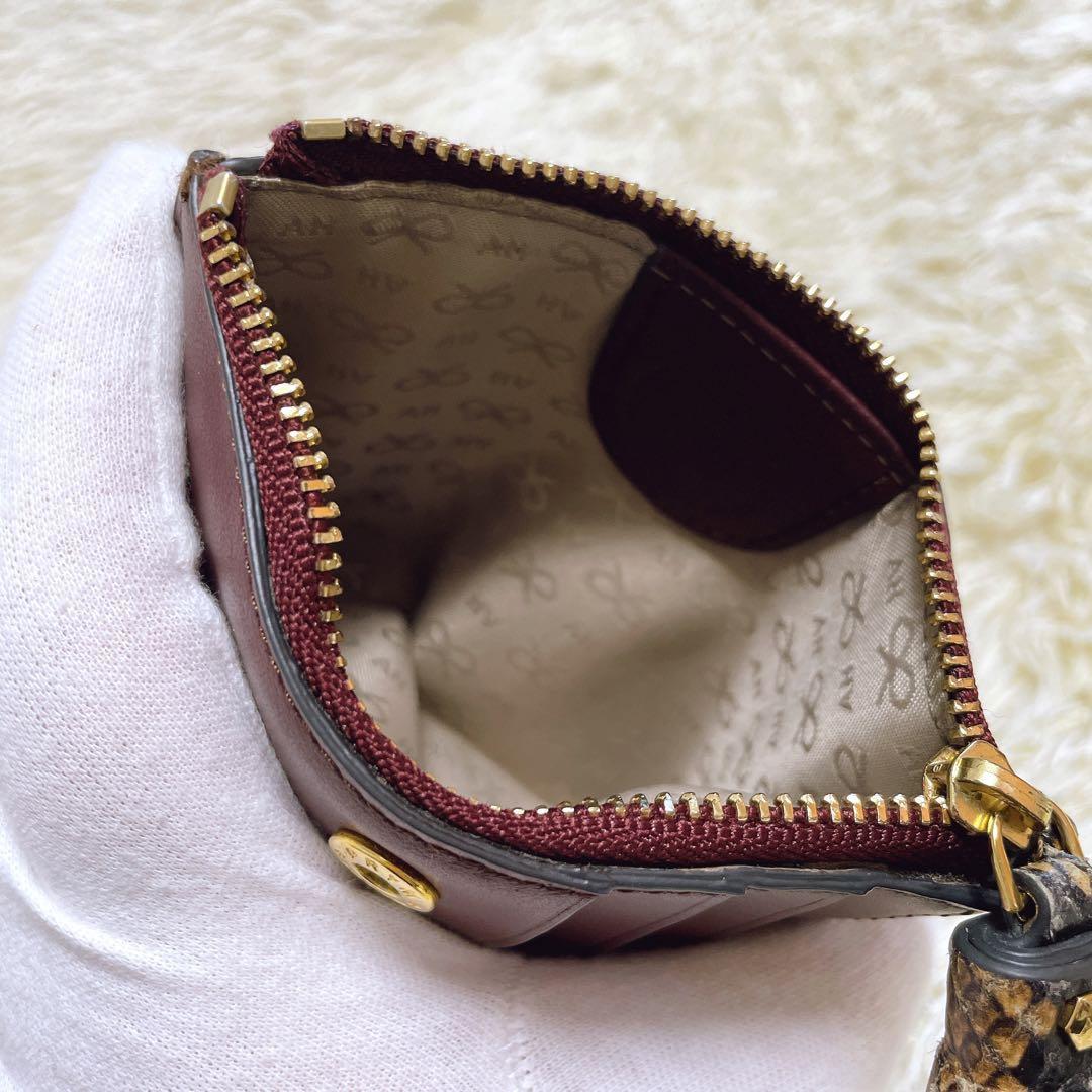 未使用級希少 完売品 アニヤハインドマーチ 折財布 パイソン柄 蛇