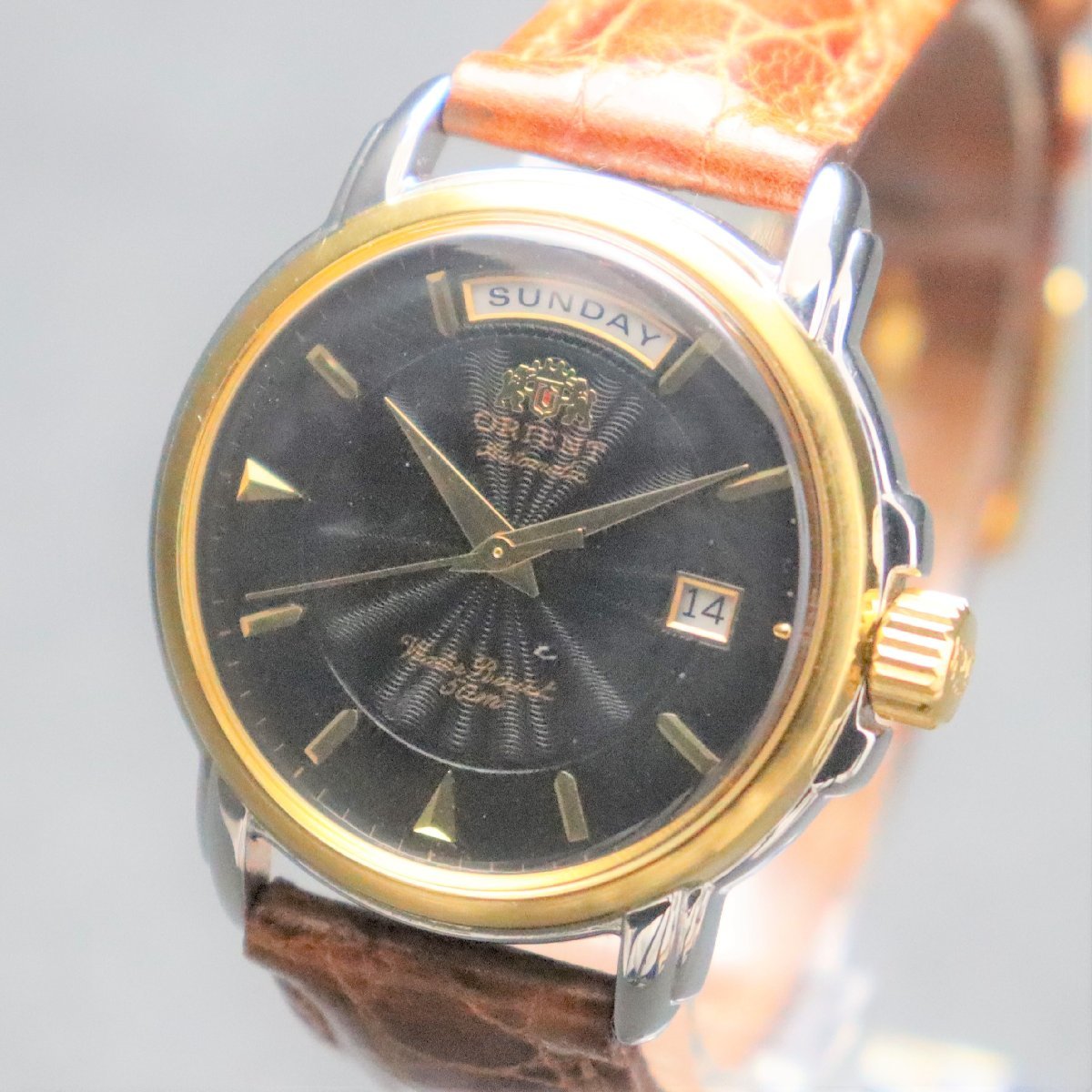 ORIENT オリエント EV04-B0 CS cal.21J.46E42 自動巻 黒文字盤 21石 裏 