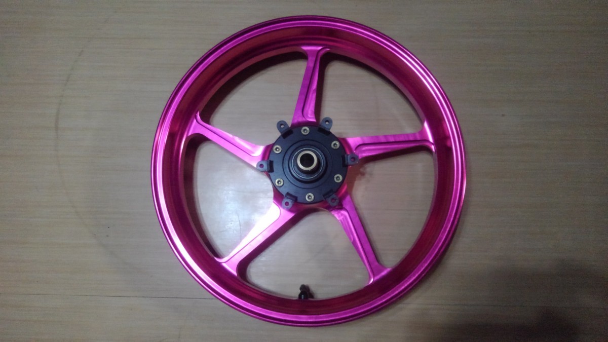 激レア!!アルマイト処理済みDRZ400SM用ゲイルスピードフロントホイール3.50-17 Type C GALESPEED DR-z400sm DR Z 400 SM アナダイズ ピンク