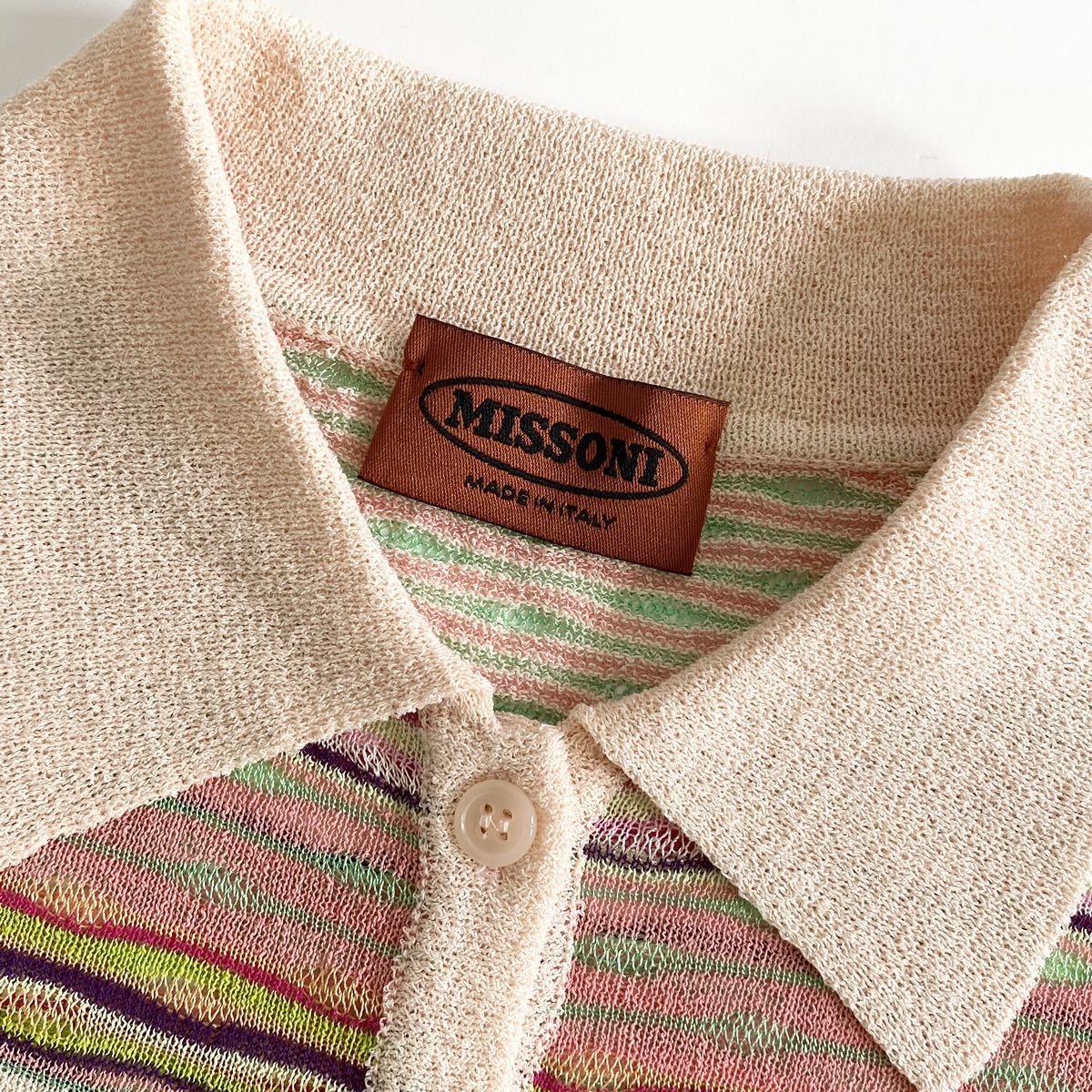 Zf2《美品》イタリア製 MISSONI ミッソーニ ニットポロシャツ 襟付き 