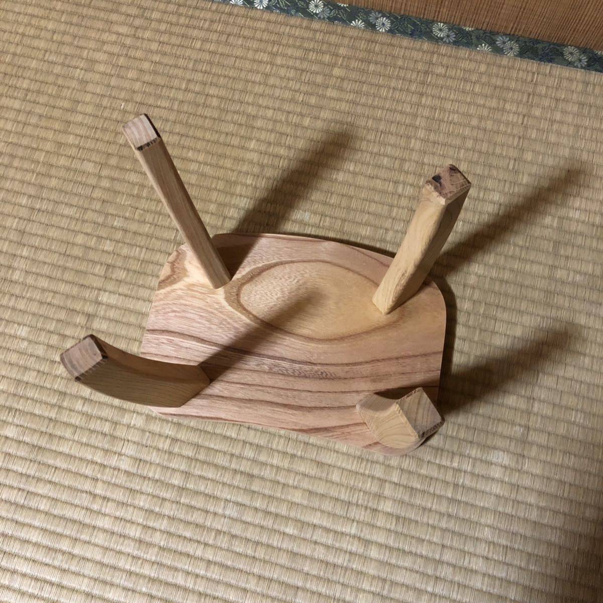 599建具屋58年のおじいさんの手作り木製サイドテーブル イス スツール