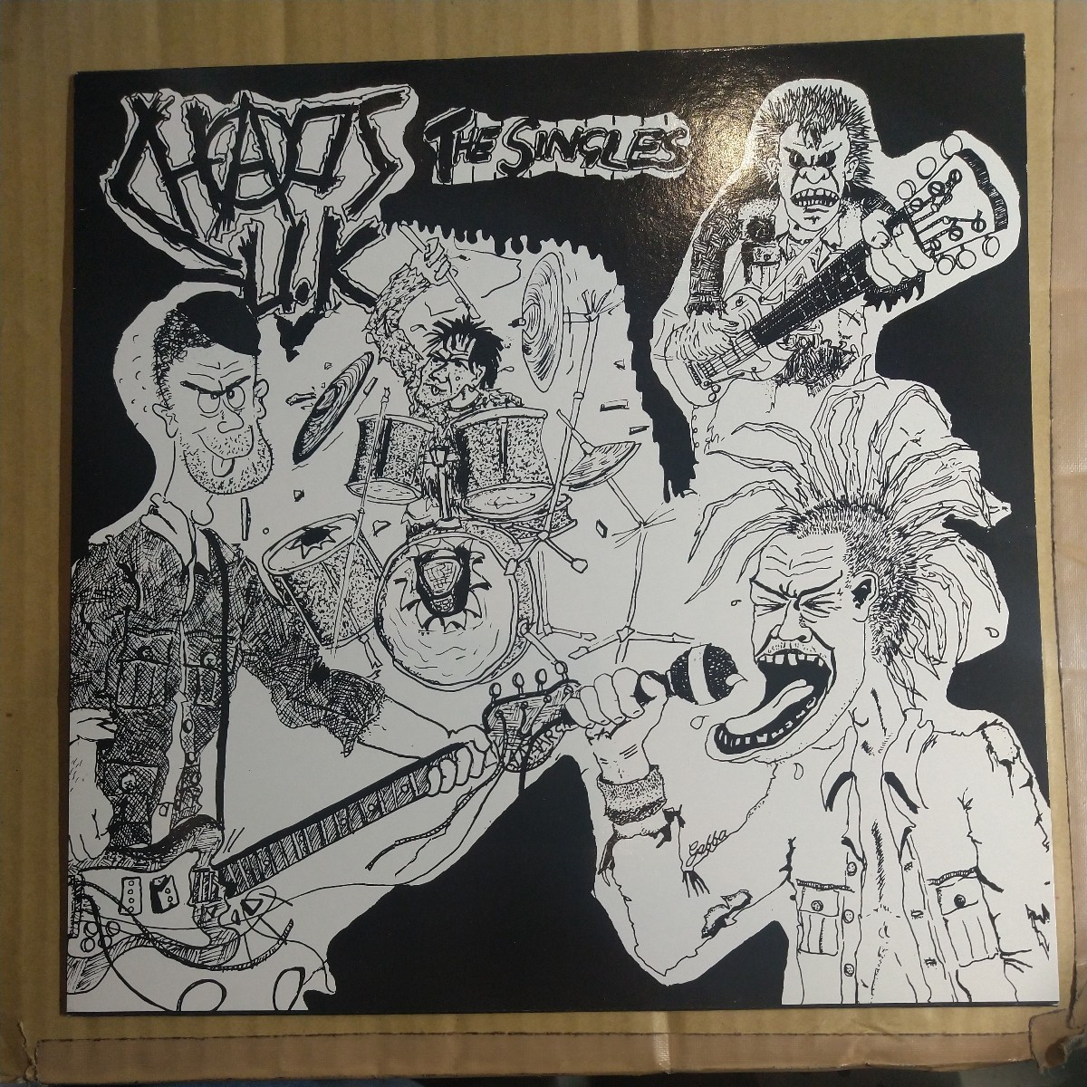 Chaos U.K「the singles」英LP 1996年ハードコアパンクカオスUKchaos