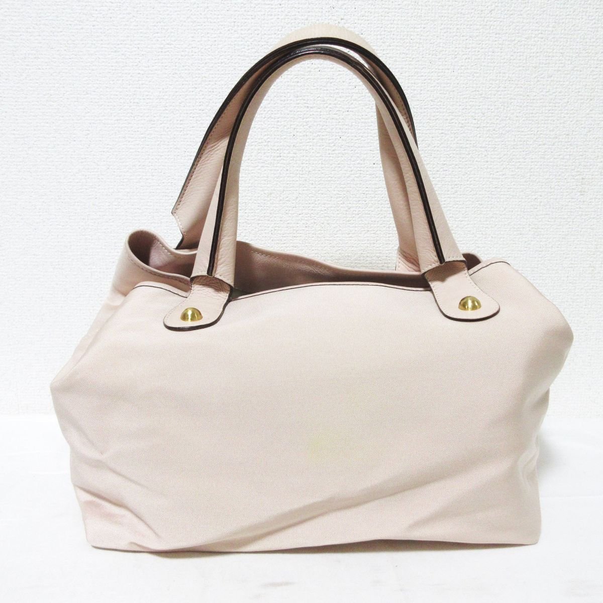 良品 Max Mara マックスマーラ ナイロンキャンバス×レザー 