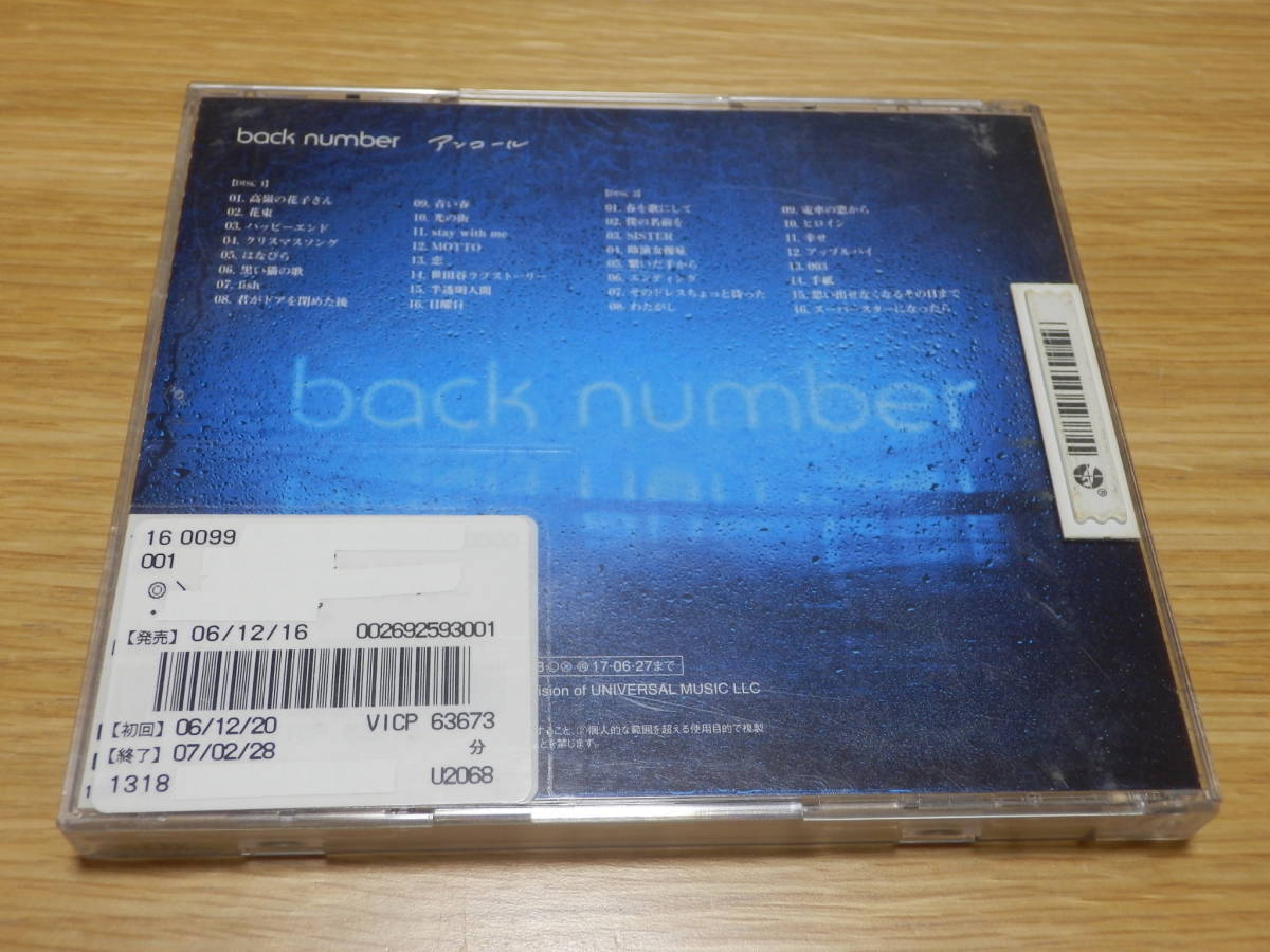 back number CD2枚組ベストアルバム「アンコール」バックナンバー