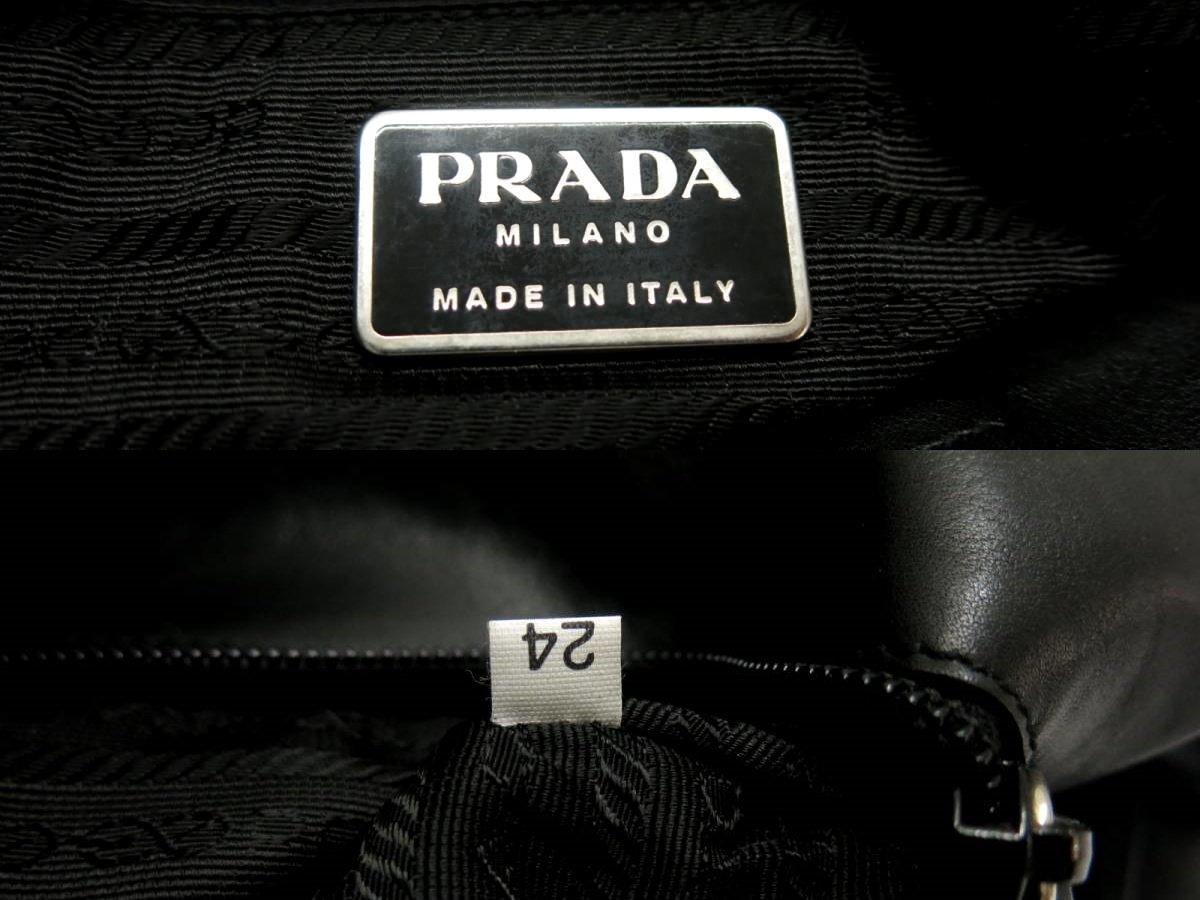 超美品○PRADA プラダ○メンズ○ロゴ型押し○カーフ レザー 本革 