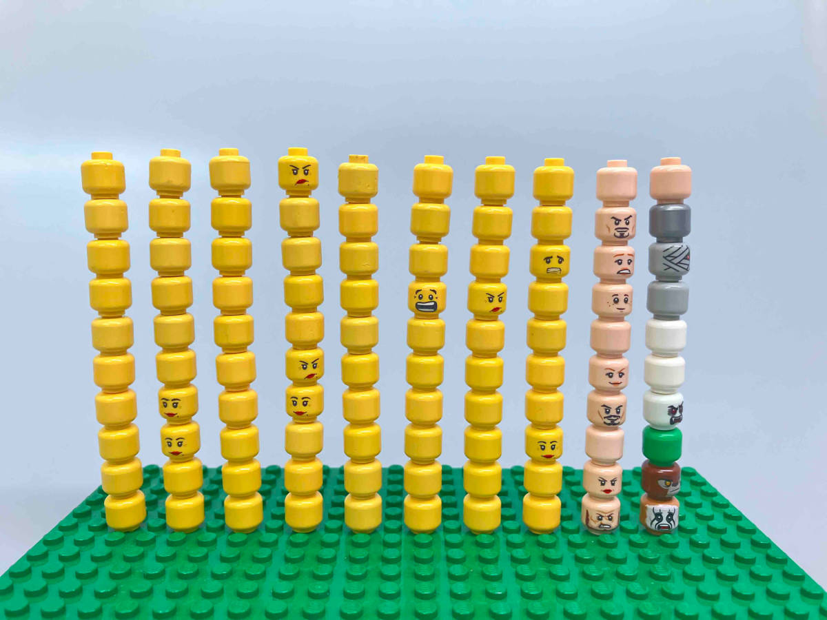 LEGO ミニフィグ用 ヘッド 頭 顔 パーツのみ 大量 100 個 まとめ売り 