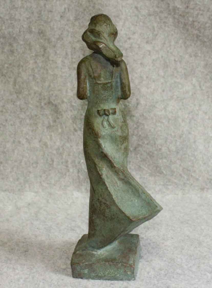 金属工芸○女性像 ブロンズ像 29cm○在銘 銅像 置物 銅製 bronze(西洋