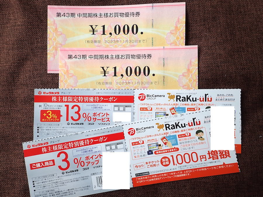 匿名発送ビックカメラコジマ株主優待券9000円分 匿名発送ビックカメラコジマ株主優待券9000円分