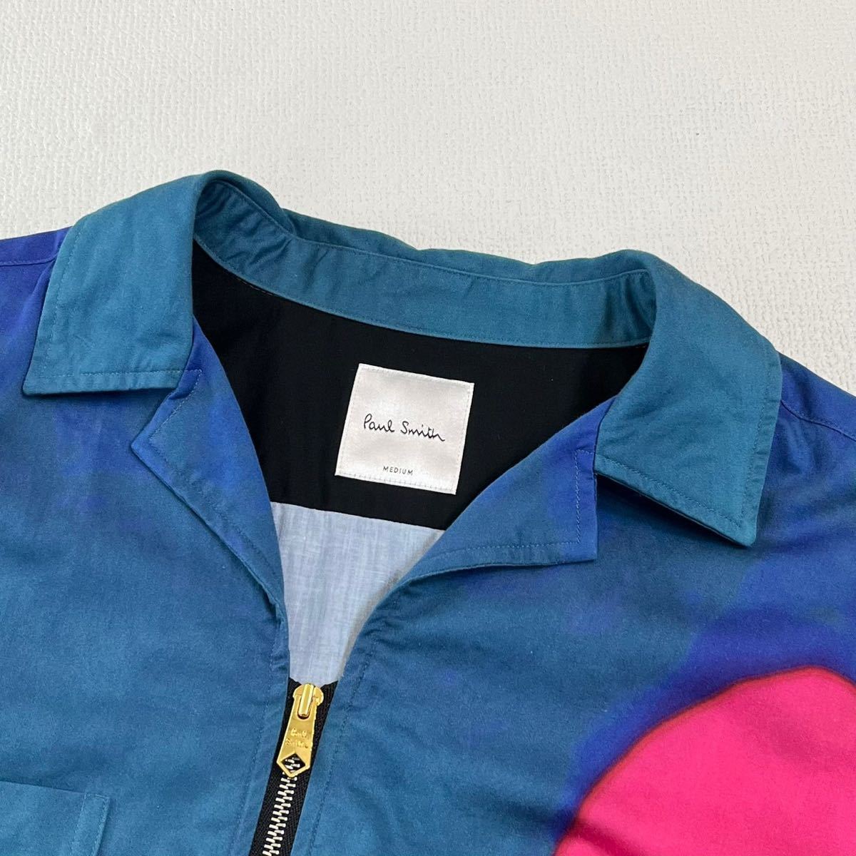 1209). 美品 paul smith フラミンゴ ZIP SHIRT M ジップ オープン 