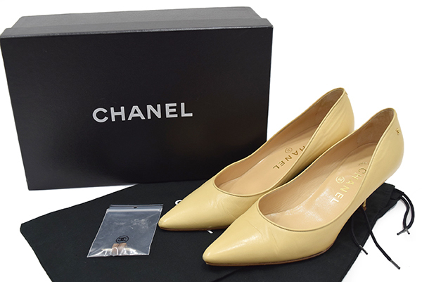 ◇イタリア製 シャネル【CHANEL】 ココマーク付き ポインテッドトゥ