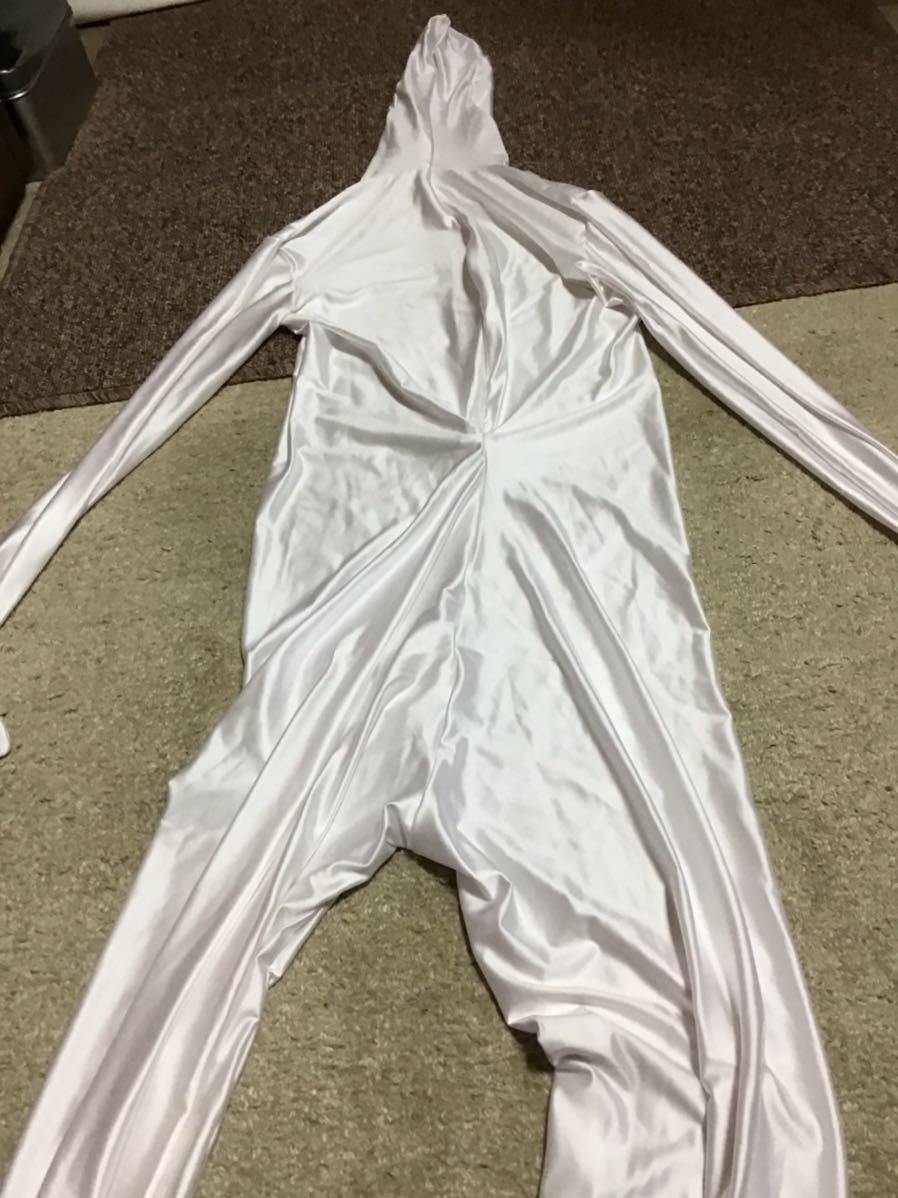 説明文必読 光沢ホワイト ツルスベ全身タイツ オーダーメイド品 