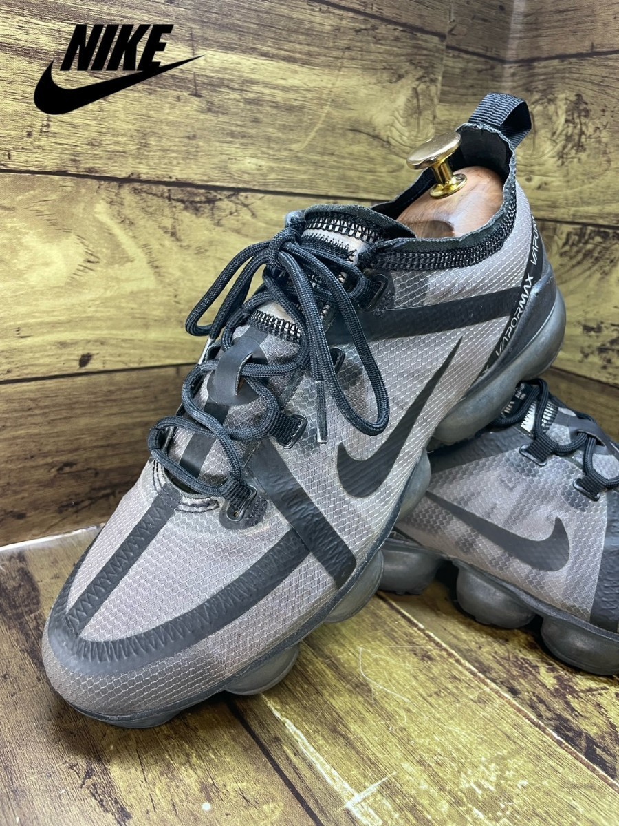 名機降臨!衝撃のコレクション!定20900円!ナイキ【エアヴェイパーマックス2019】高級ローカットスニーカー!グレー×ブラック 25cm/US8
