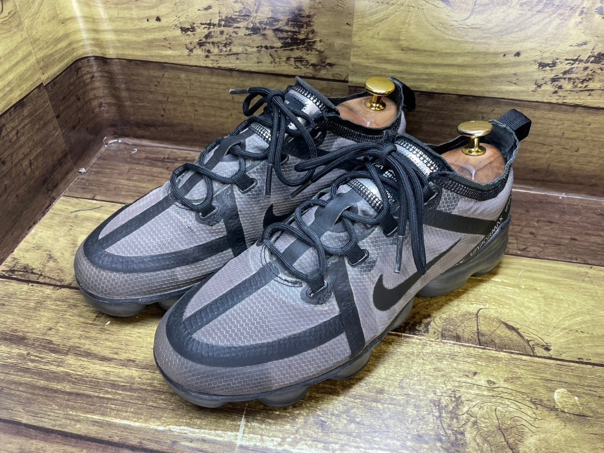 名機降臨!衝撃のコレクション!定20900円!ナイキ【エアヴェイパーマックス2019】高級ローカットスニーカー!グレー×ブラック 25cm/US8