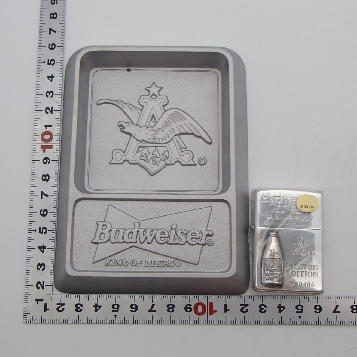 ◎ZIPPO ジッポ Budweiser U.S.ZIPPO＆アルミダイキャスト灰皿 限定品 