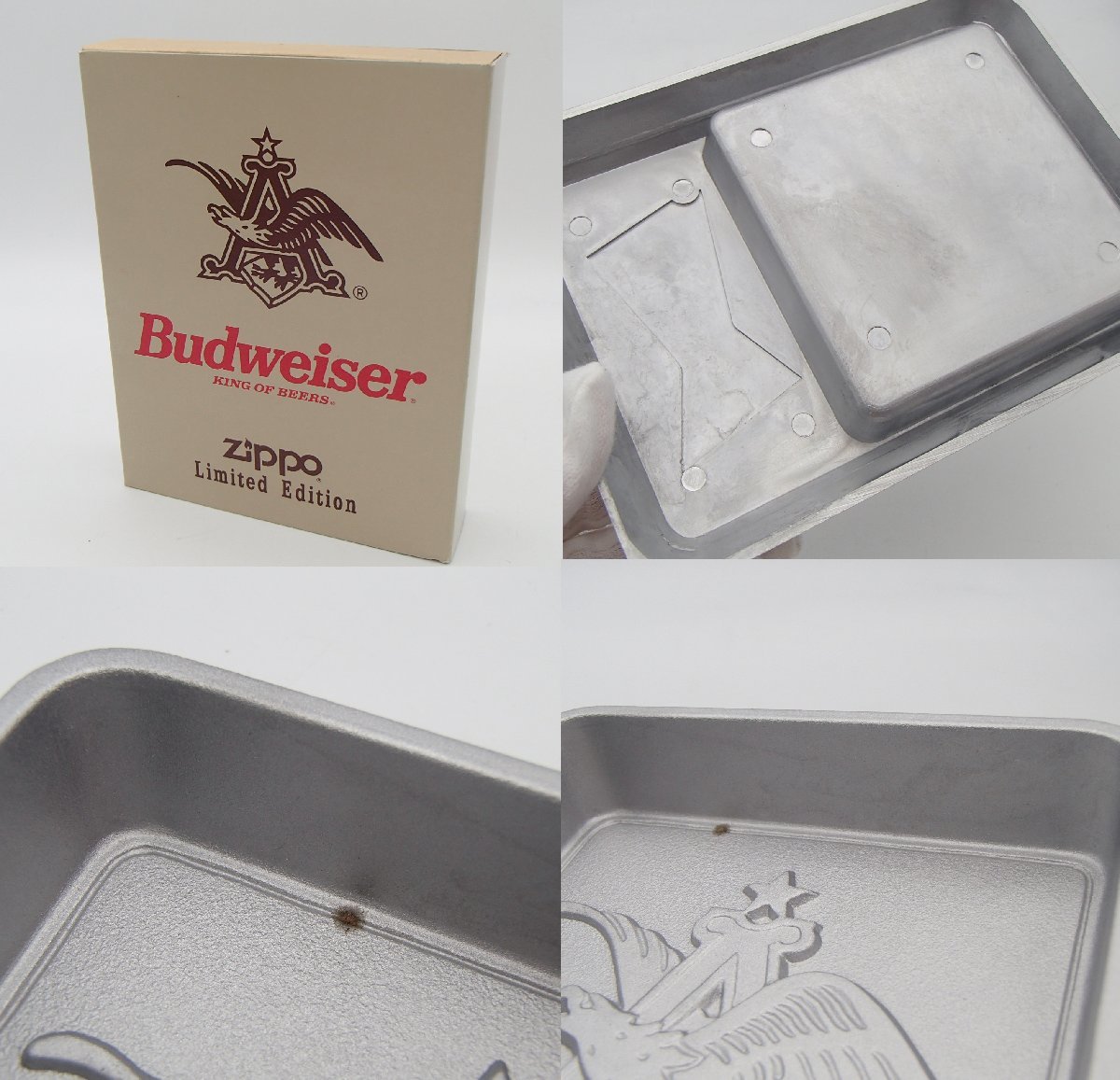 ◎ZIPPO ジッポ Budweiser U.S.ZIPPO＆アルミダイキャスト灰皿 限定品 