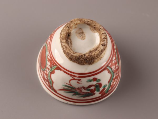 中国古玩 唐物 煎茶道具 赤絵 煎茶碗 五客 時代物 極上品 初だし品 C0047