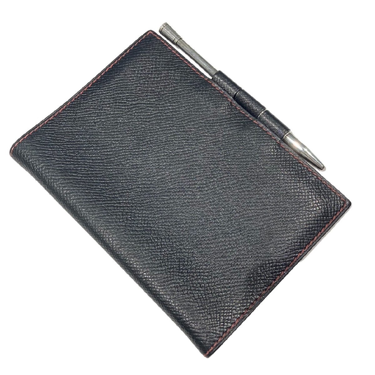 HERMES エルメス アジェンダGM 手帳カバー ブラック×ボルドー □C刻印