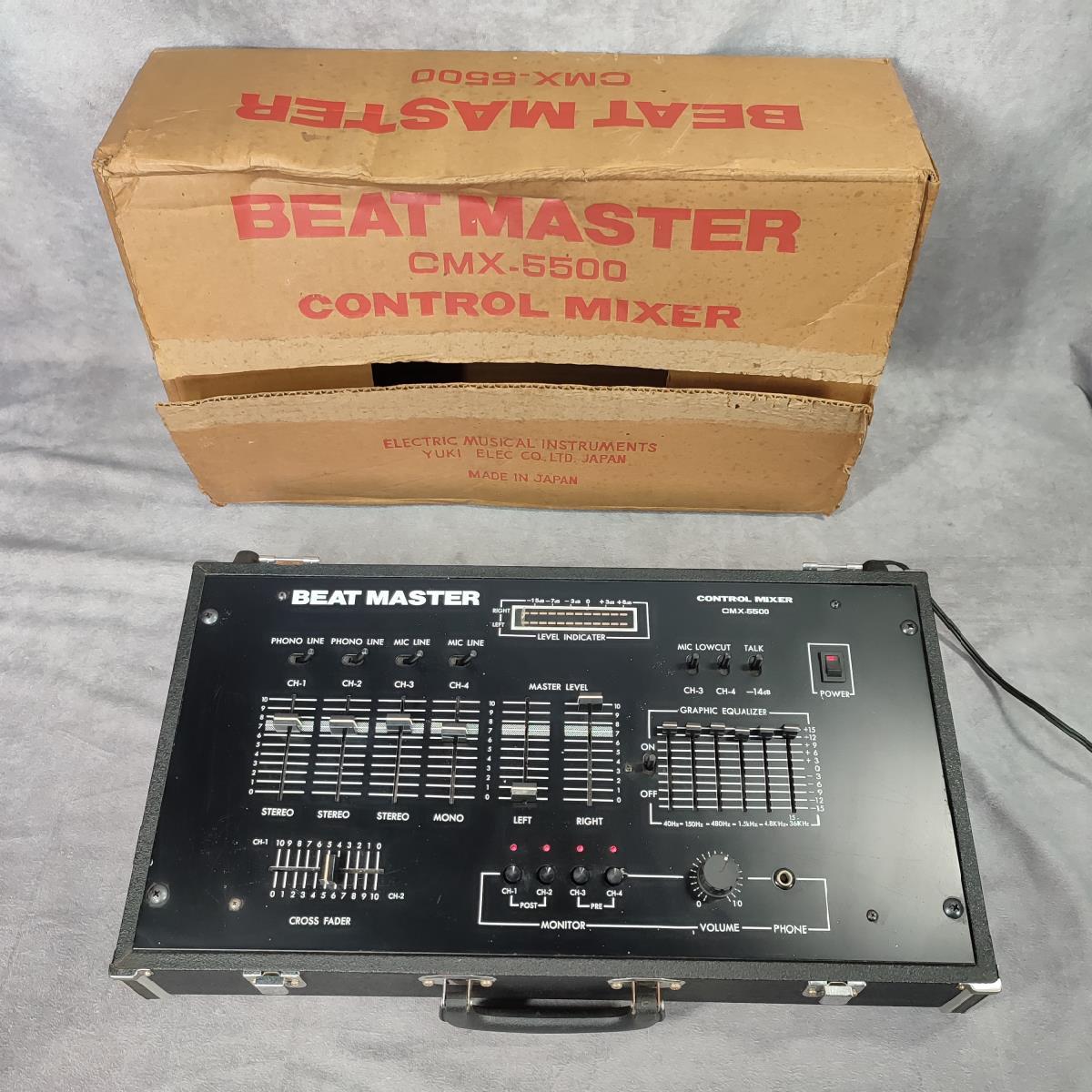 蓋無し【音出確認済】BEAT MASTAR CMX5500 コントロールミキサー ヴィンテージ 音響機器 DJ ライブ レトロ ビートマスター中古品