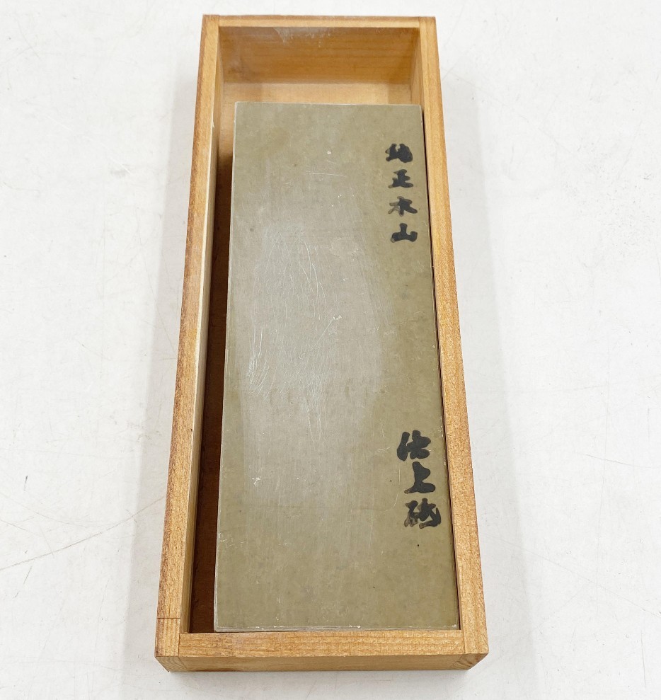 祝ボーナス！1円スタート！衝撃の98%OFF！天然砥石 極厚の最高級　純正本山　 京都産 　仕上げ砥石　 30型 　木箱付き　　　　　 1853-01