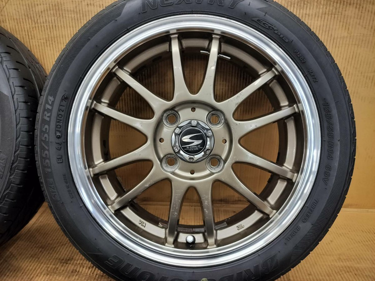 S-HOLD 14×5J +45 4H PCD100 NEXTRY 155/55R14 軽自動車全般 14インチ 