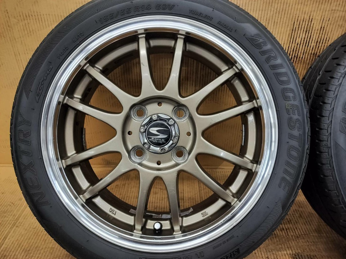 S-HOLD 14×5J +45 4H PCD100 NEXTRY 155/55R14 軽自動車全般 14インチ 