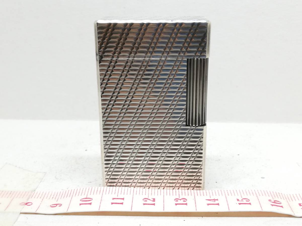 G5-49　S.T Dupont/デュポン　ガスライター　LINE-1L/ライン1　銀メッキ【中古品】