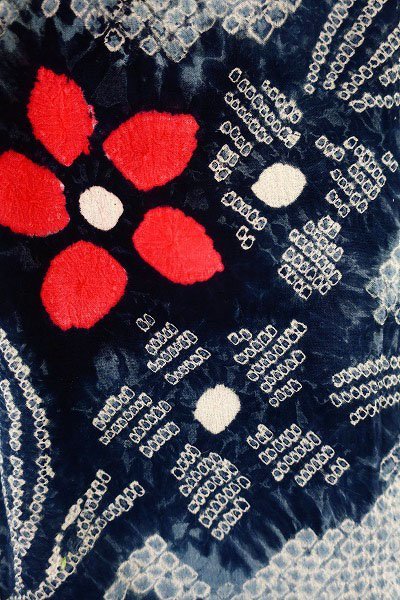 有松絞り浴衣うちわ柄とんぼ柄花柄流水紺色白藍色ゆかた蜻蛉