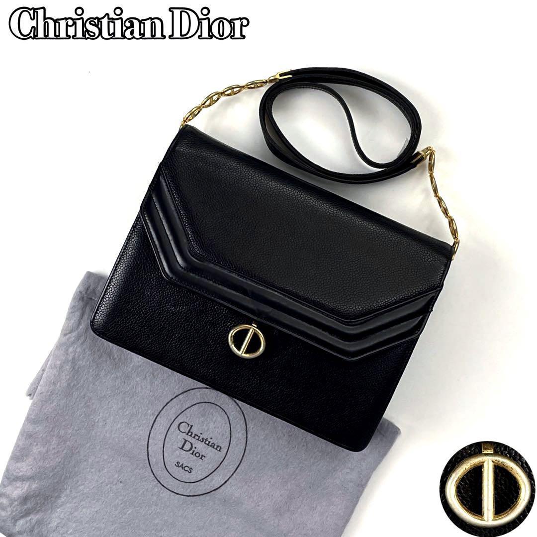 美品】Christian Dior ディオール ショルダーバッグ CD ゴールド金具 