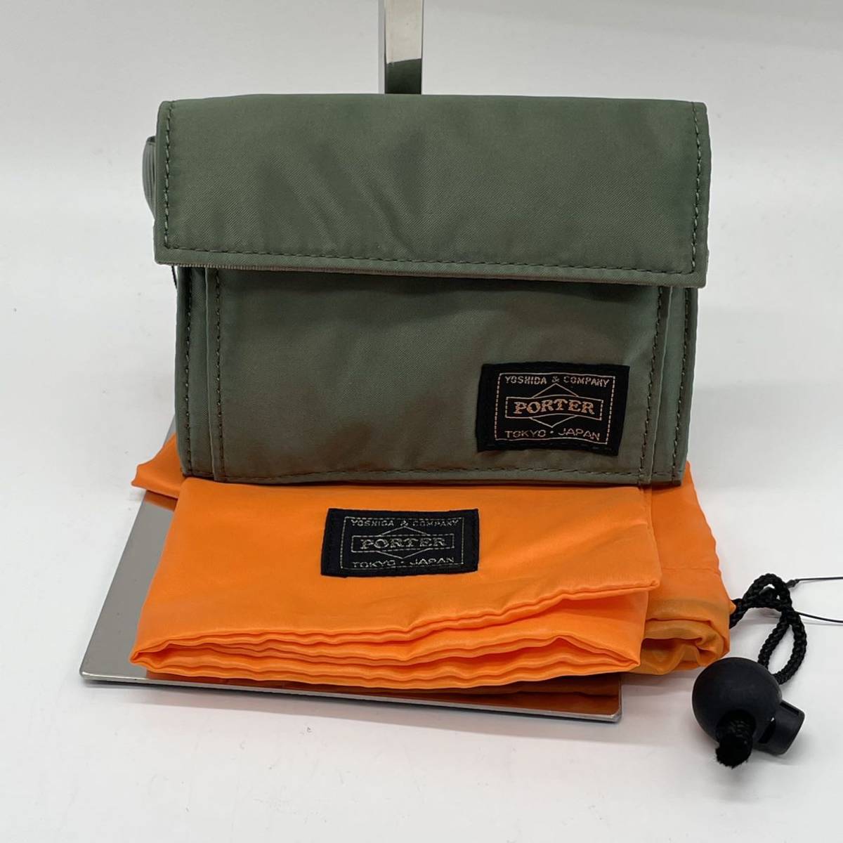 【BN227】タグ付き未使用品 PORTER ポーター WALLET TANKER タンカー 三つ折り財布 ナイロン 622-68167 セージグリーン