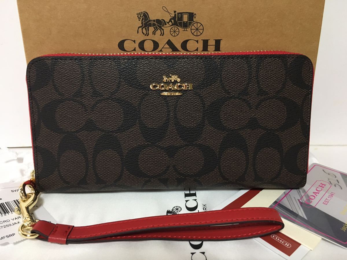 未使用・送料無料】COACH 長財布☆ラウンドファスナー☆コーチ