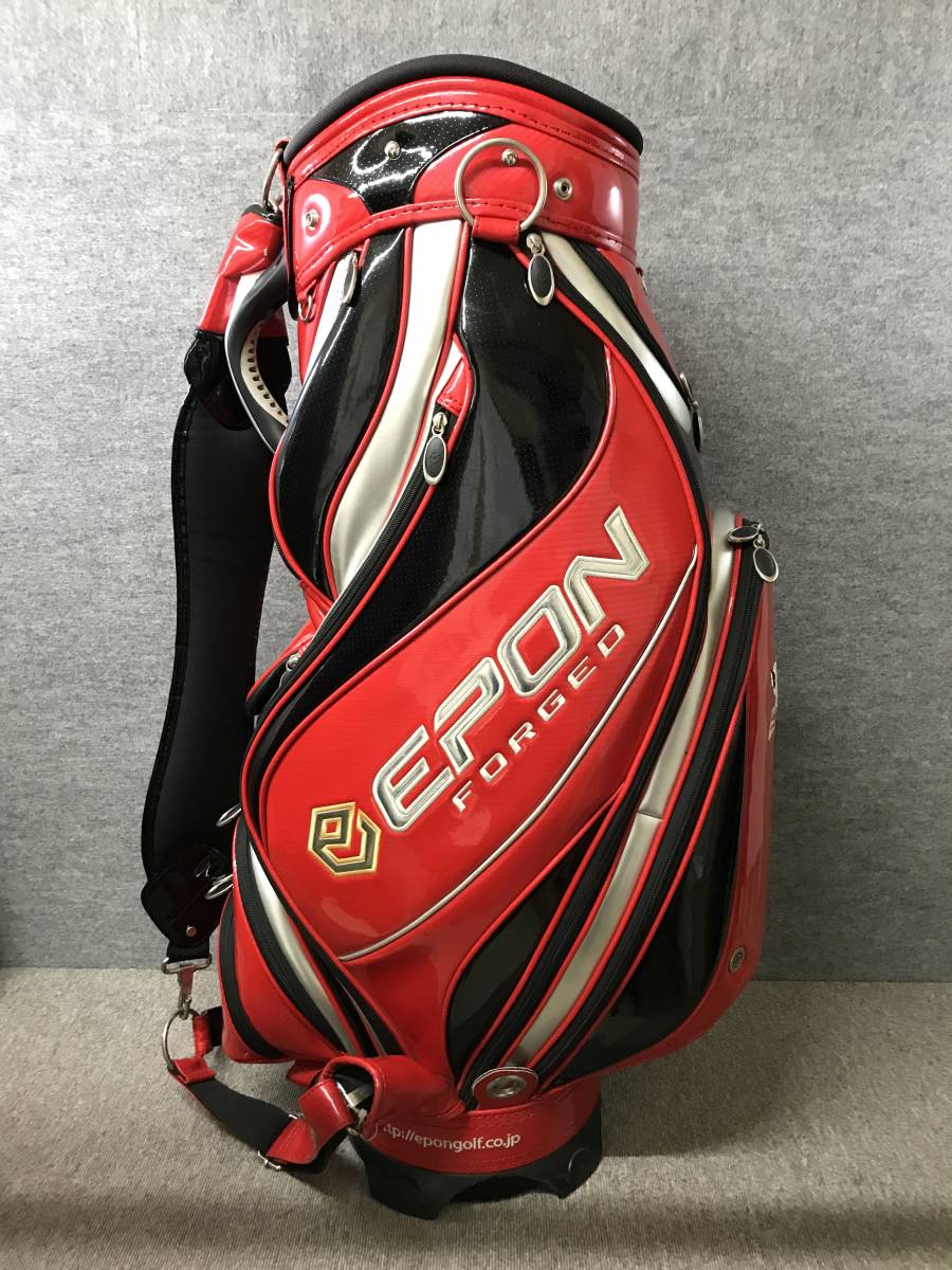 エポン　EPON　3点式　エナメル　キャディバッグ　ゴルフバッグ　フードカバー付き エポン 鍛造くん EPON FORGED キャディ 2014年限定