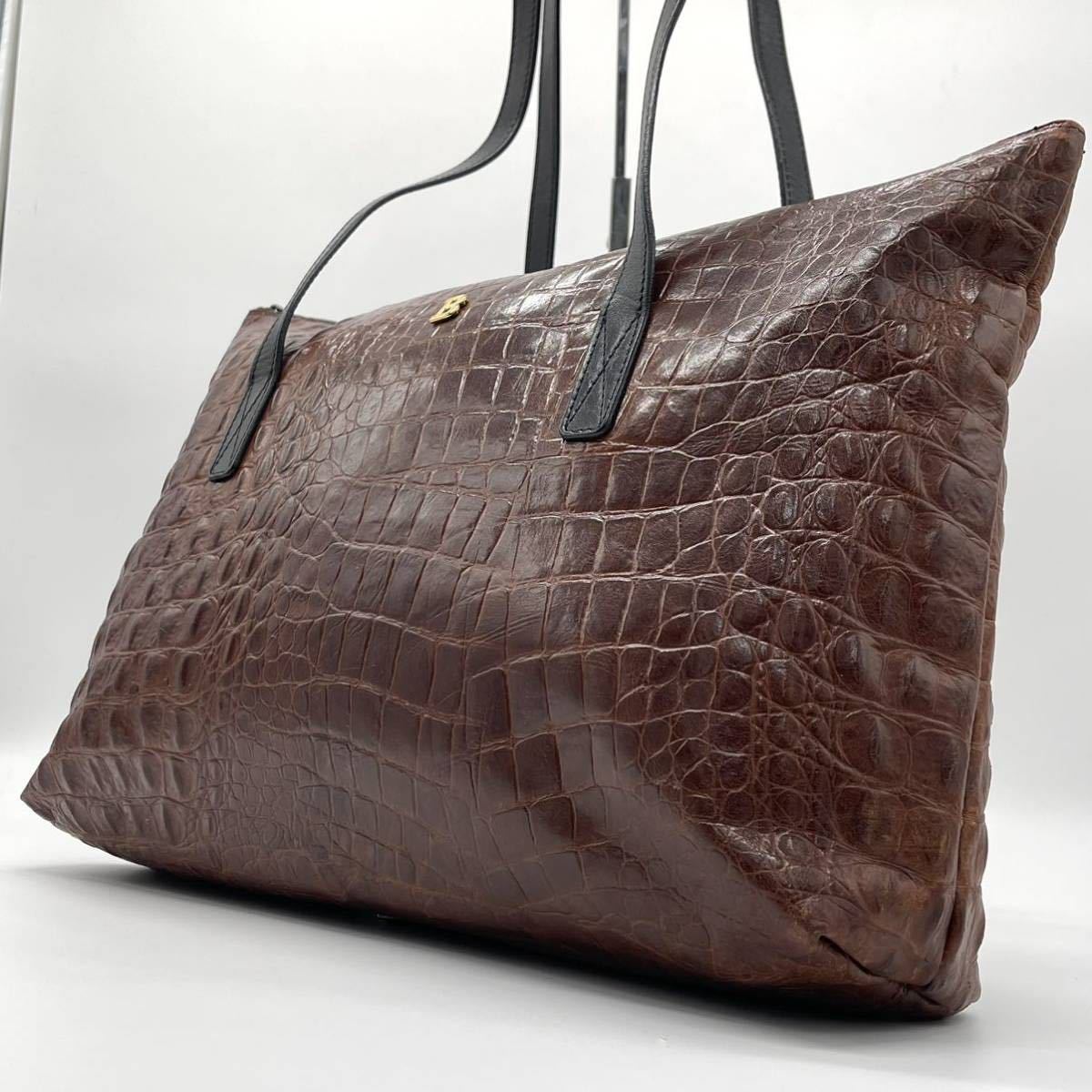 1円〜美品【希少クロコ型押し】BALLY バリー トートバッグ ビジネス 