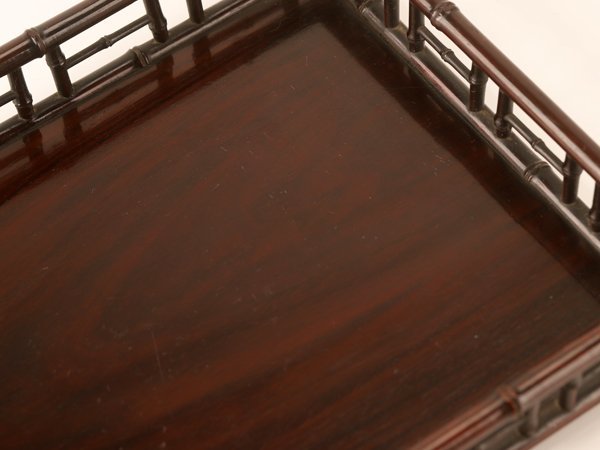 流】煎茶道具 時代 唐木 竹節形 煎茶盆 KP501 【公式通販】