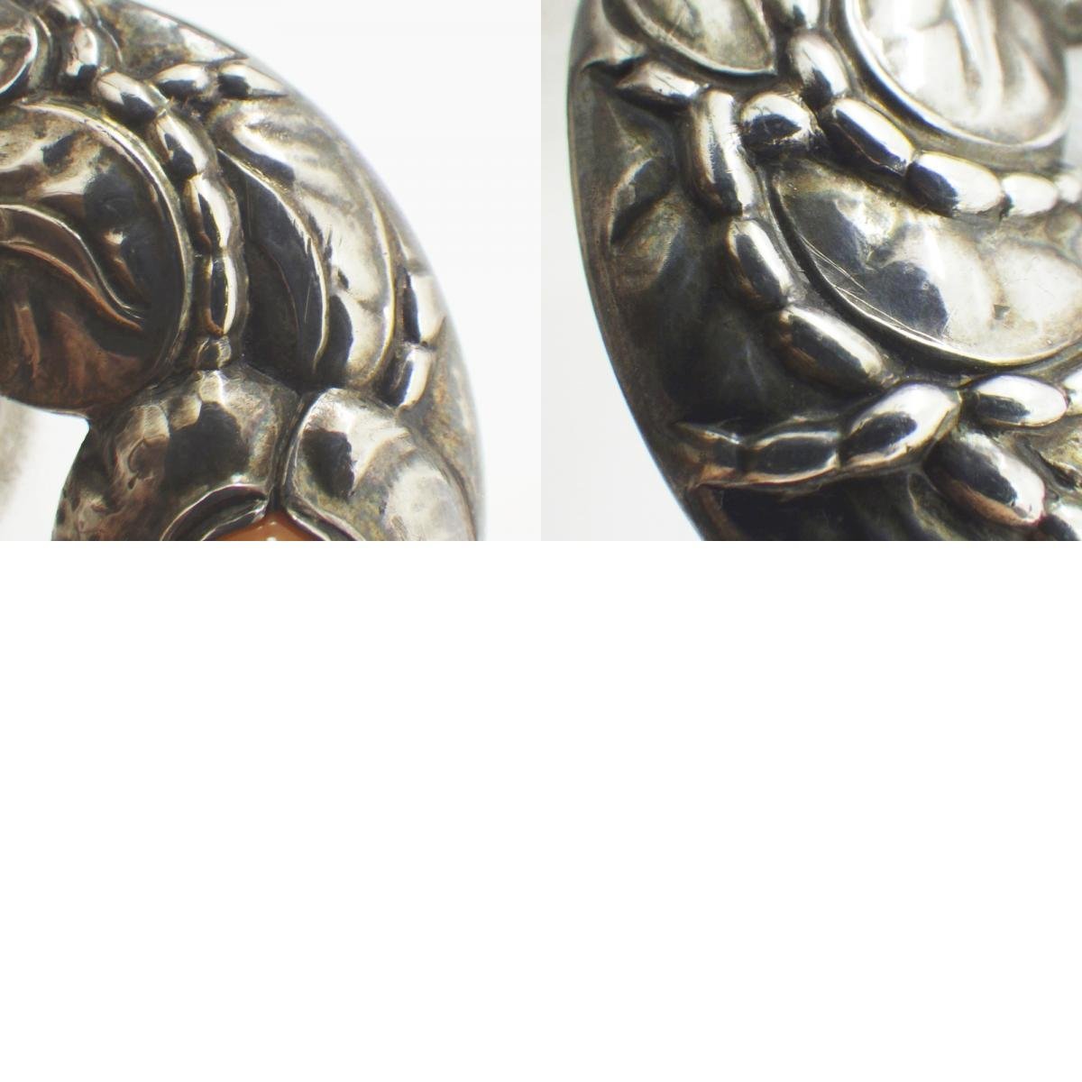 1円～ Georg Jensen SV925 ピンブローチ シルバー アンバー #42 1904