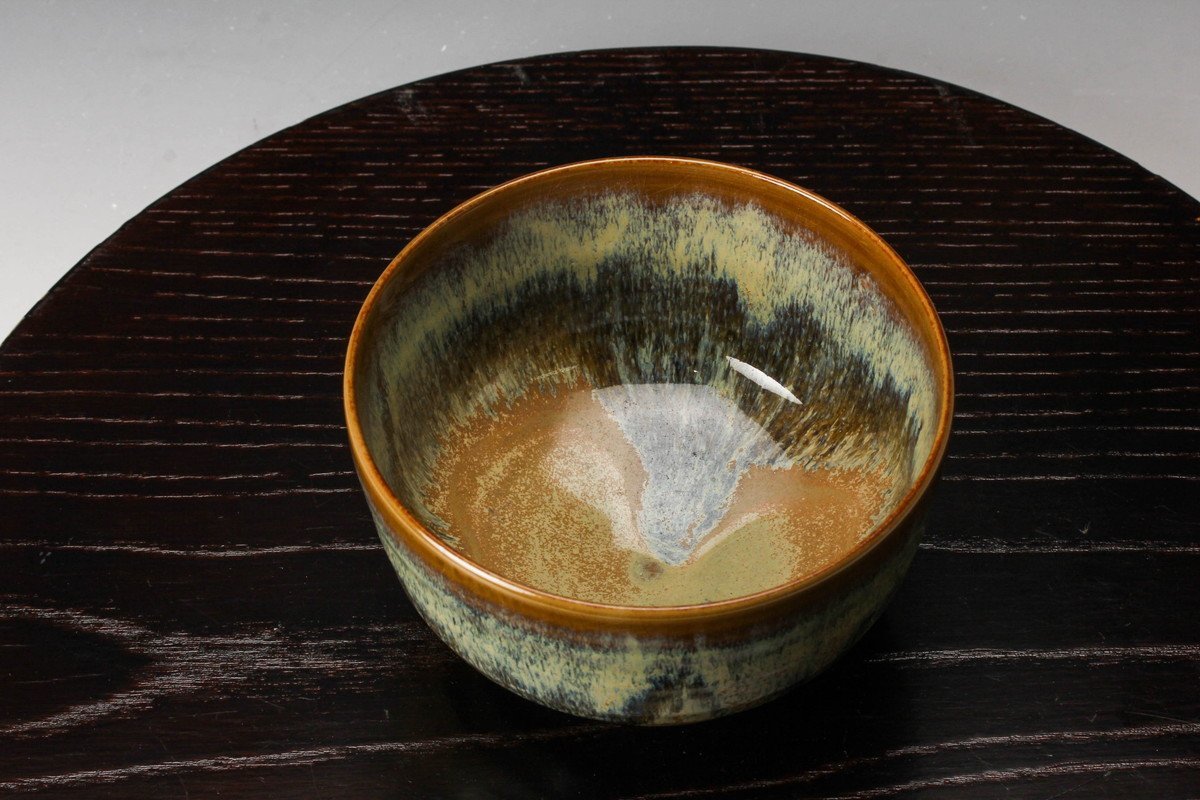 亀井楽山 高取焼茶碗 共箱 茶道具 本物保証