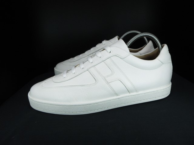 ◆本物保証◆エルメス/hermes◆メンズ/オリンピック/ブーメラン/スニーカー/レザー/シューズ/靴/革靴/白/27.5㎝前後(43)★☆極美品☆★
