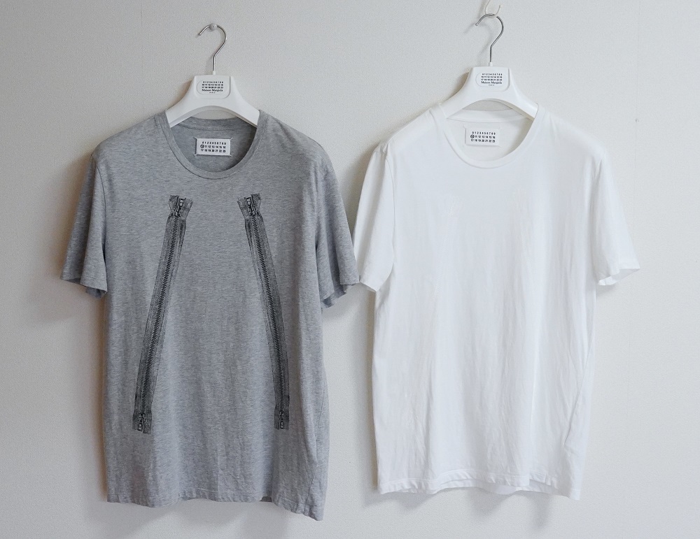 15ss　Maison Martin Margiela メゾン マルタン マルジェラ 5ZIP転写Tシャツ　2枚セット　46 48