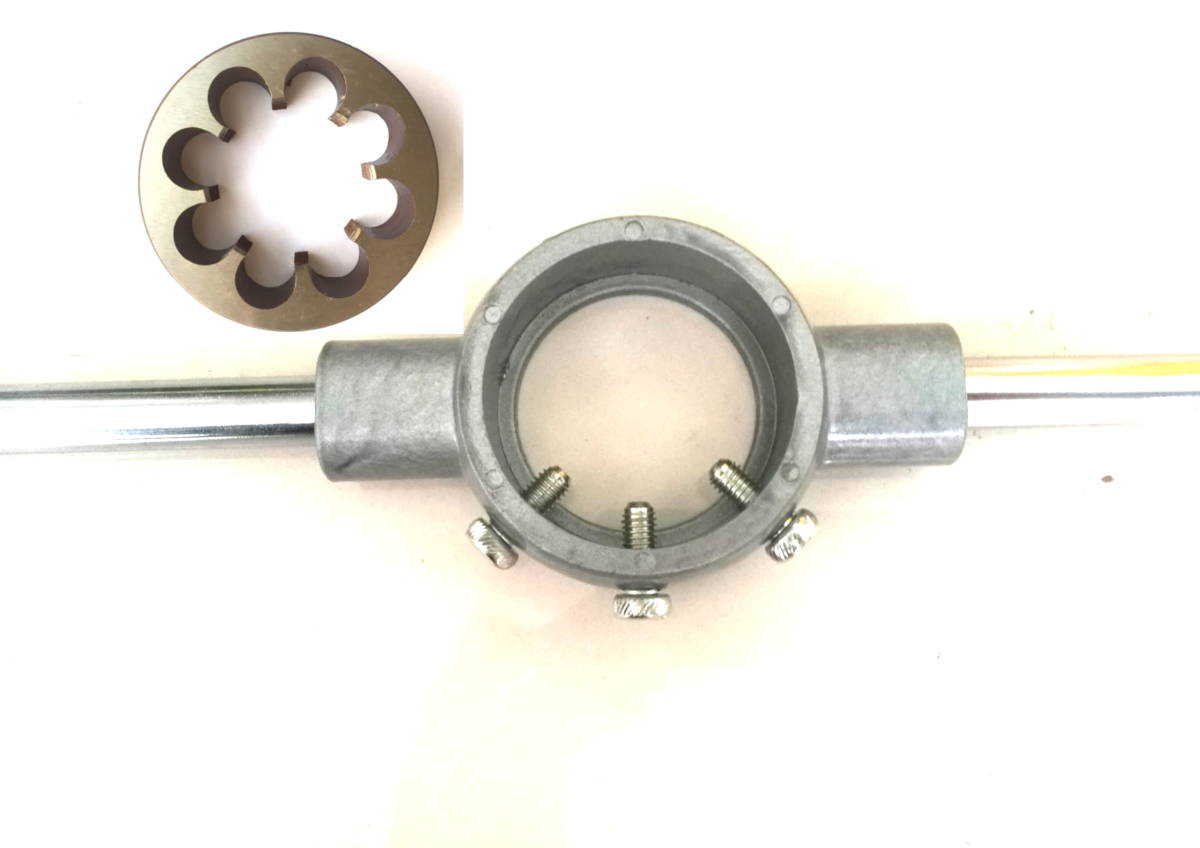 新品 RG 合金工具鋼ダイスM34x1.0 右ねじ バイク フロントフォーク アウターカット用 ハンドルセット 在庫あり 。