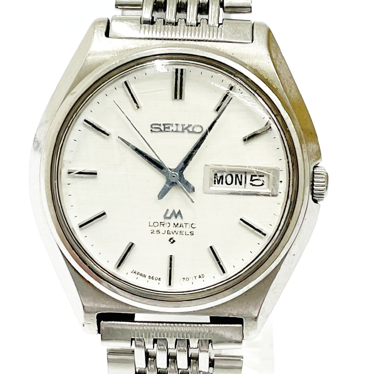 1円スタート】SEIKO セイコー 5606-7010 LM ロードマチック 25石 SS 